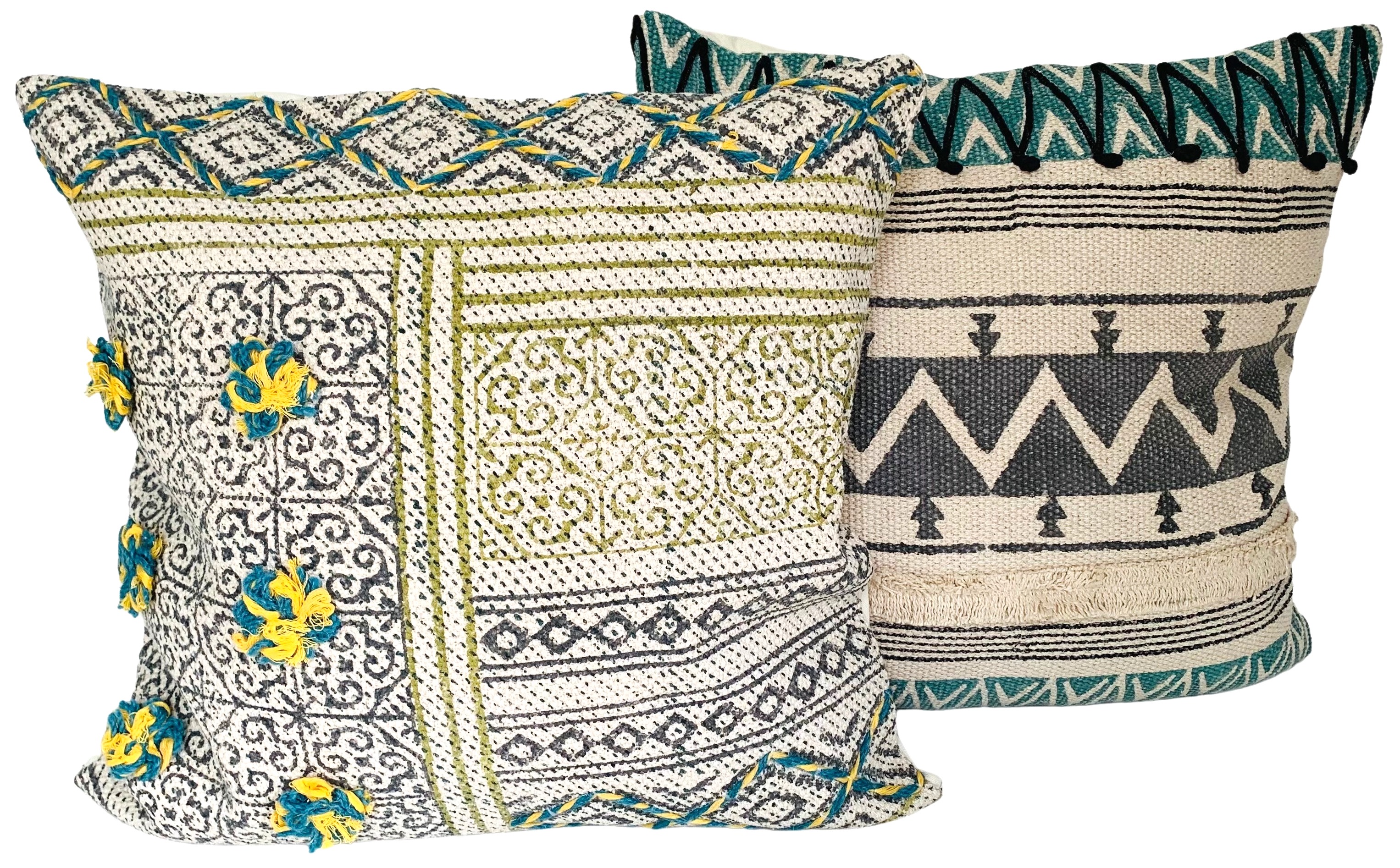 Indian Hand-Printed Pillows, Pair~P77661295