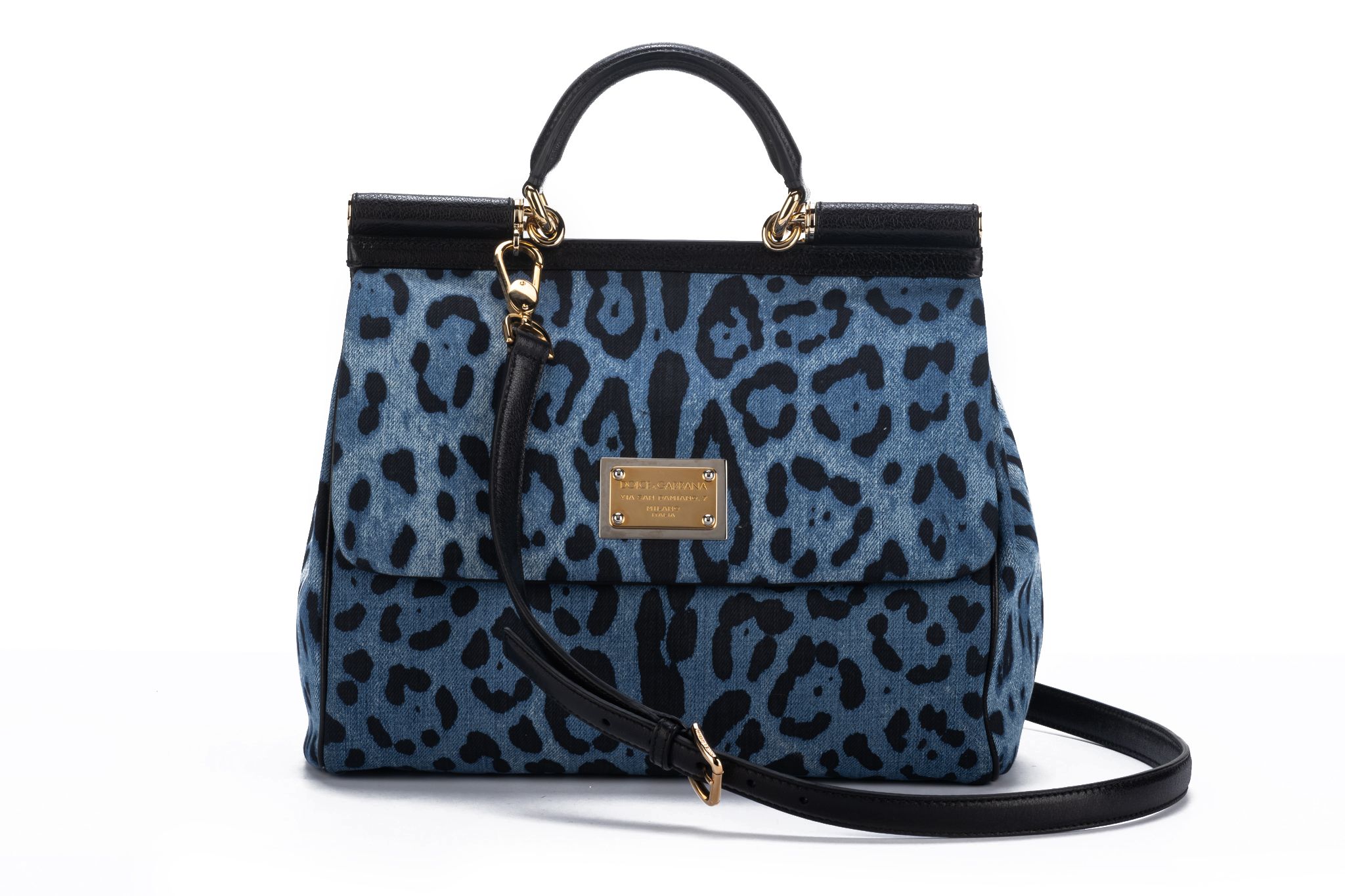 Dolce Gabbana New Cheetah Denim LG Bag~P77651777