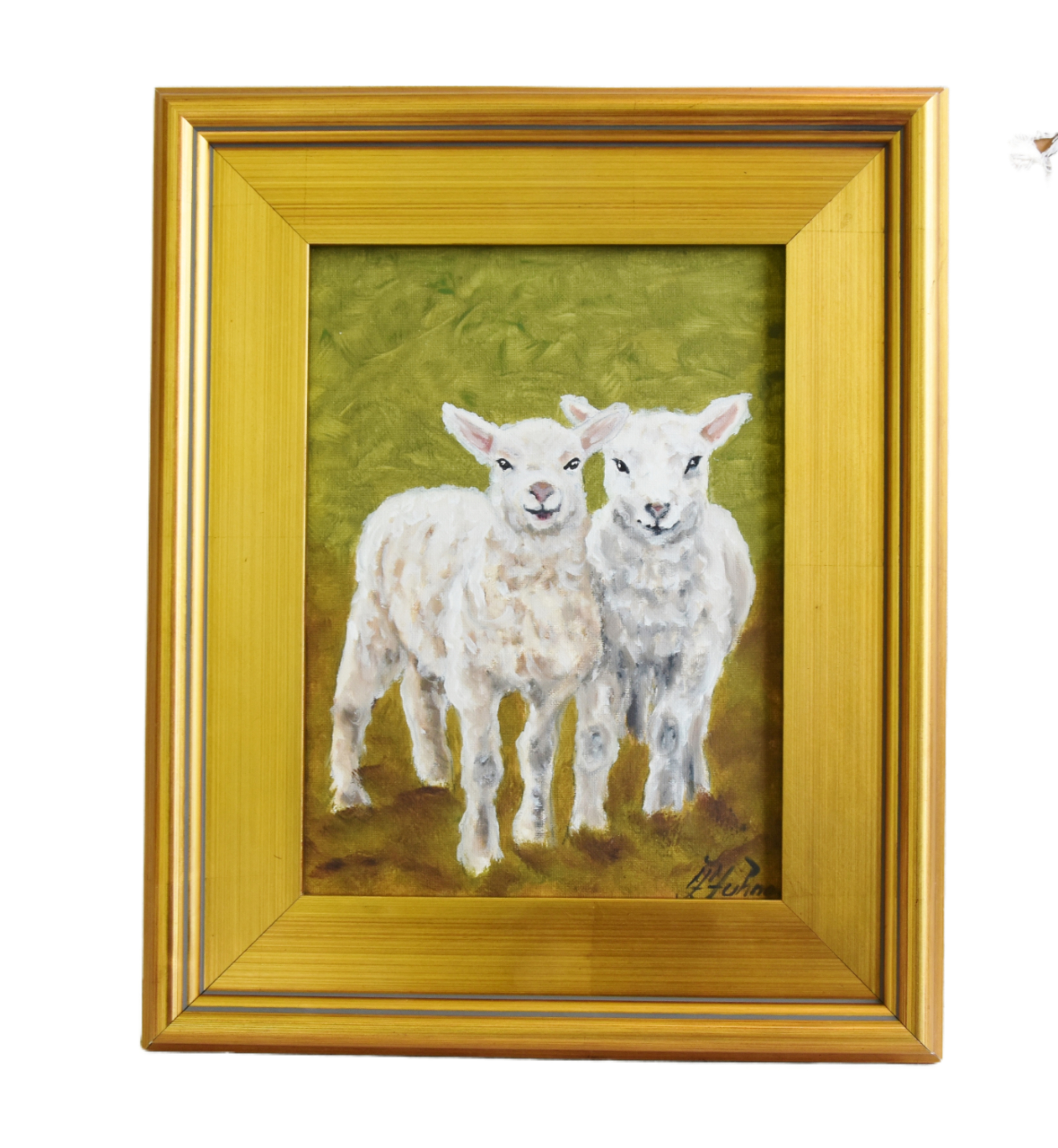 Farmhouse Country Lambs Oil Painting~P77667760