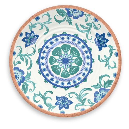 S/6 Claudia Floral Salad Plate, Turquoise~P77649890