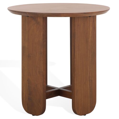 Brenix Round Accent Table, Walnut