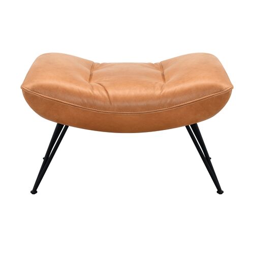 Kayne Ottoman, Brown Leather Kayne Ottoman, Brown Leather