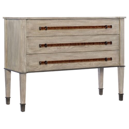 Melange Micah 3-Drawer Chest, Light Brown/Tourtoise Shell