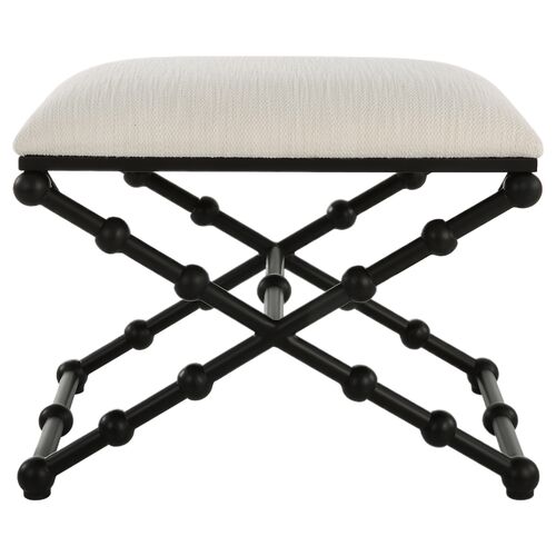 Naomi Small Bench, Black/Textured White