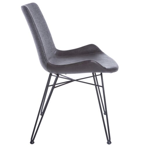 S/2 Metra Side Chairs, Dark Grey