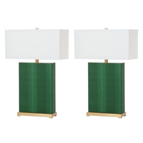 S/2 Caceda Table Lamps, Green~P60343659