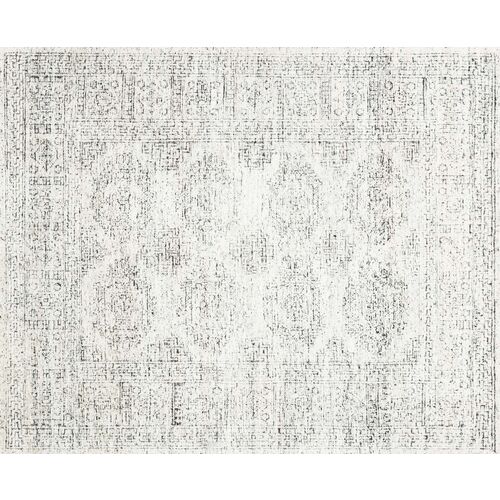 Arley Hand-Knotted Rug, White/Black~P77444759