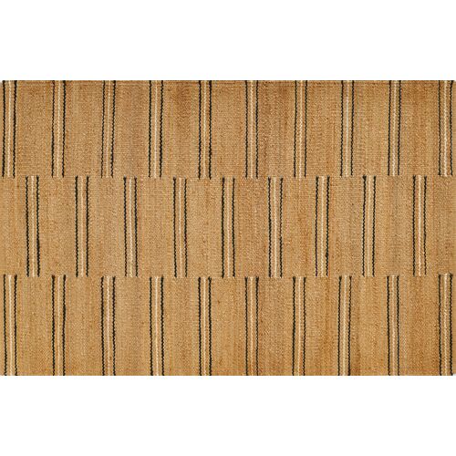 Crescent Broken Stripe Rug, Black