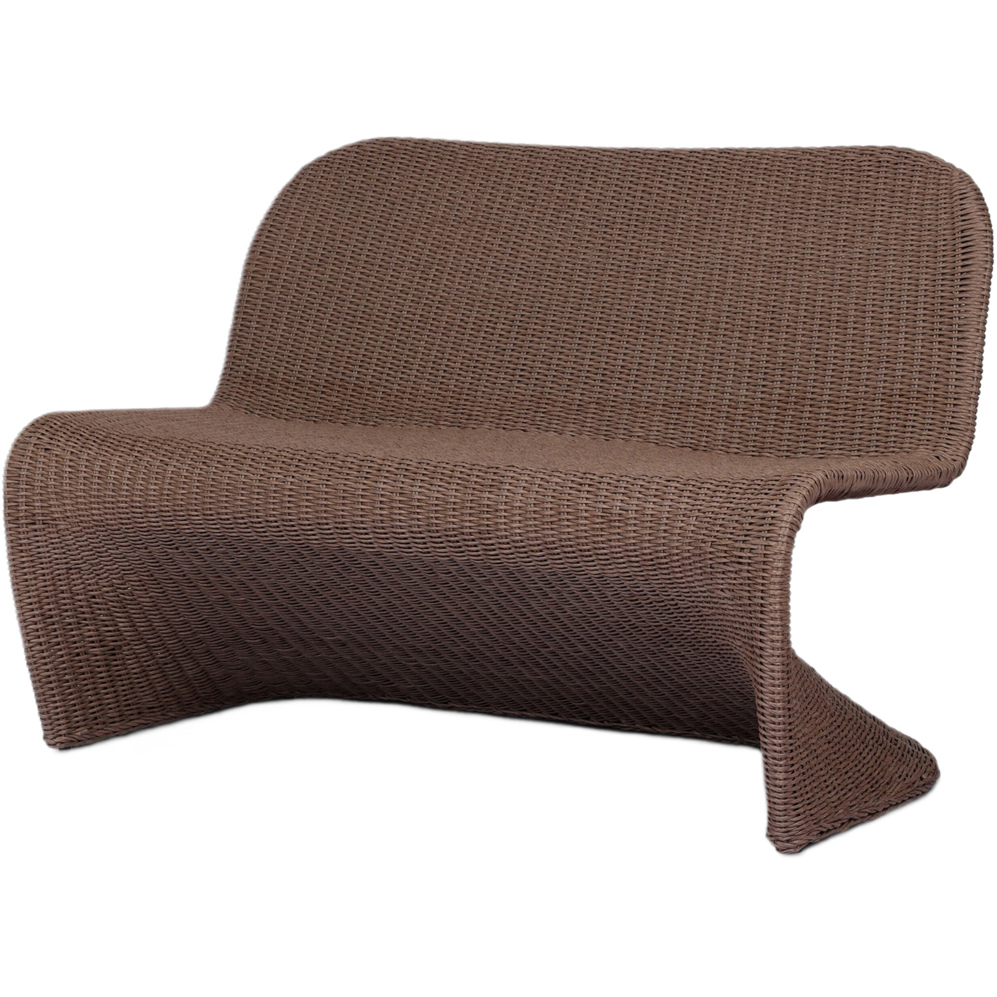 Paulina Outdoor Wicker Dining Bench, Tanned Weave