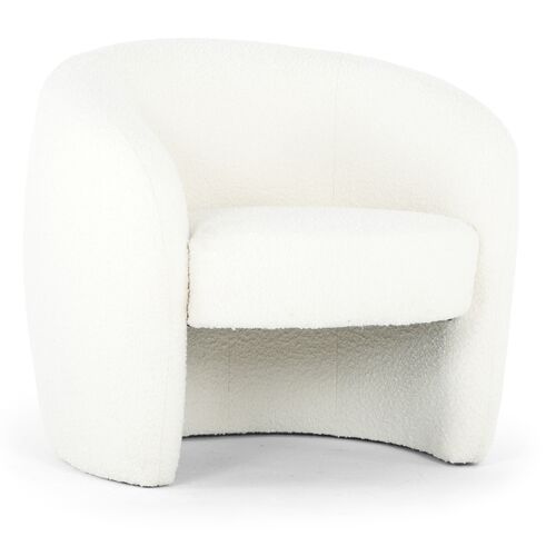 Blythe Accent Chair, White Bouclé~P77588016