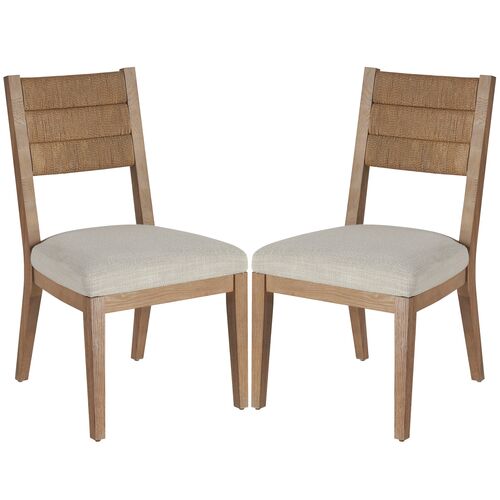 S/2 Summit Grove Mesa Cord Back Side Chairs, Canyon/Off-White