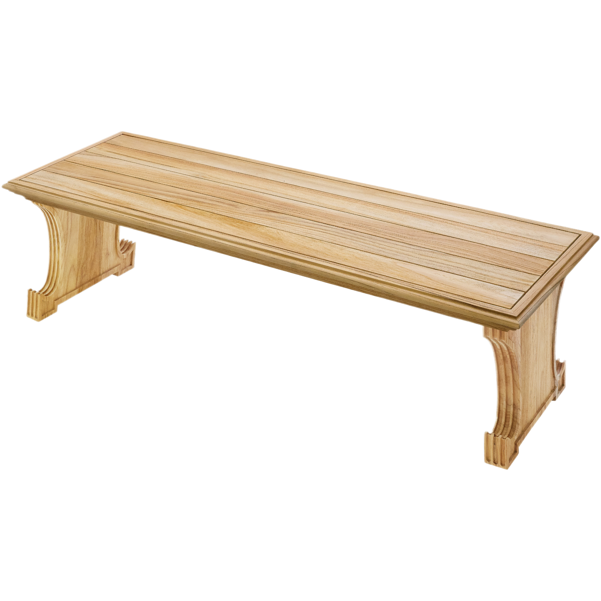 Georgian Outdoor Teak Bench, Natural