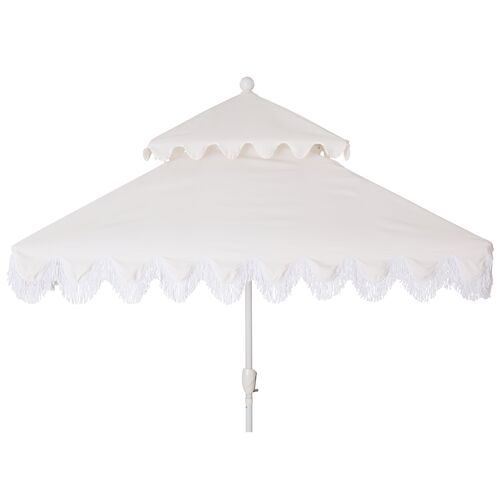 Hannah Two-Tier Square Patio Umbrella, White~P77524346