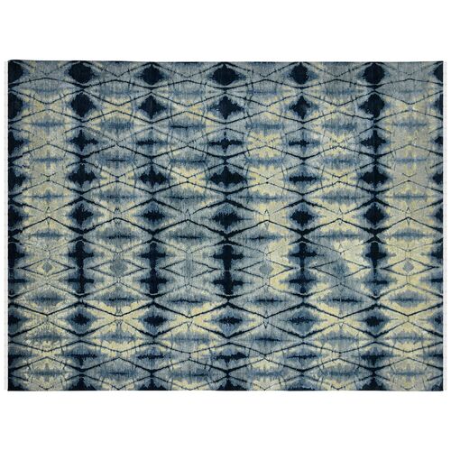 Porter Hand-Knotted Wool/Viscose Rug, Sapphire Porter Hand-Knotted Wool/Viscose Rug, Sapphire