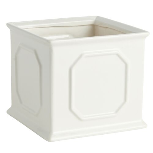 Lettie Square Cachepot, White Lettie Square Cachepot, White