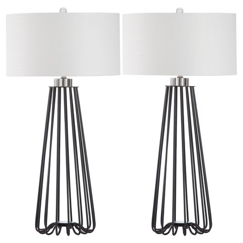 S/2 Estee Table Lamp, Black~P46313140