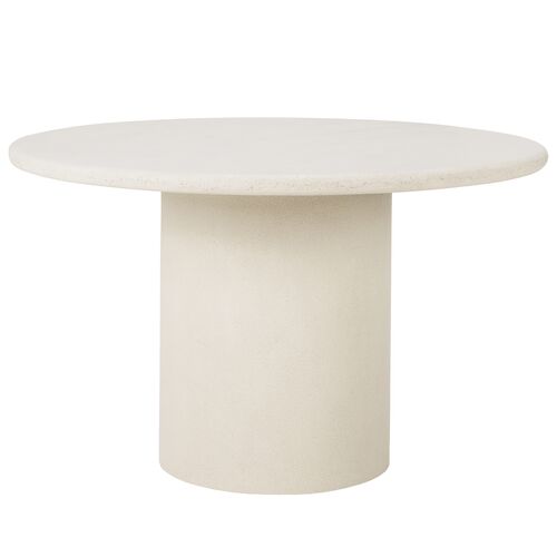 Elements Round Dining Table, Off White