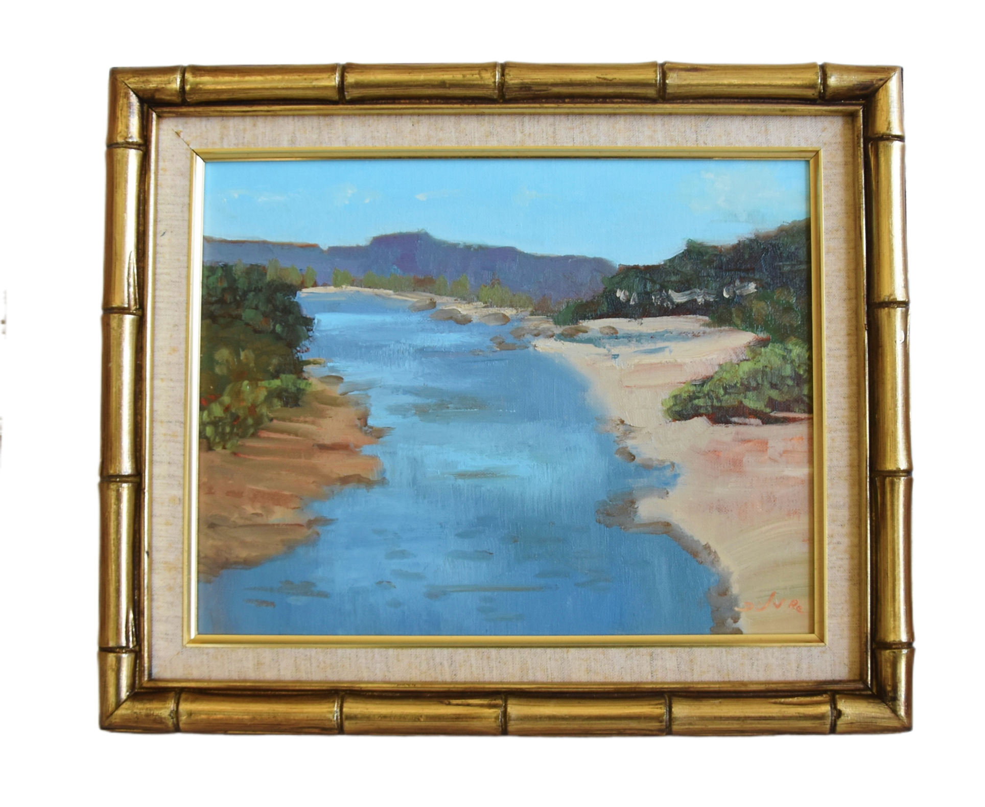 River & Mountains Landscape Oil Painting~P77687536