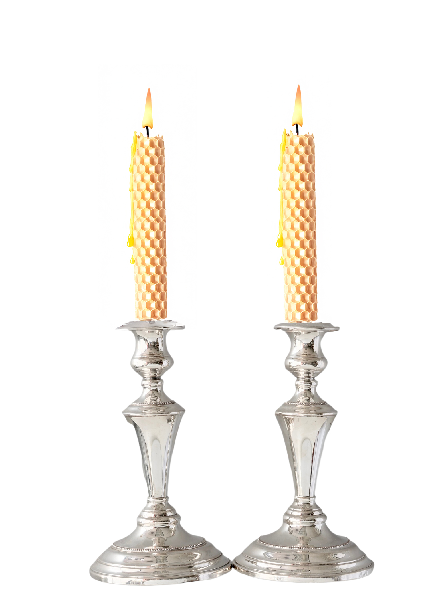 Heavy English Silver-Plate Candlesticks~P77729058