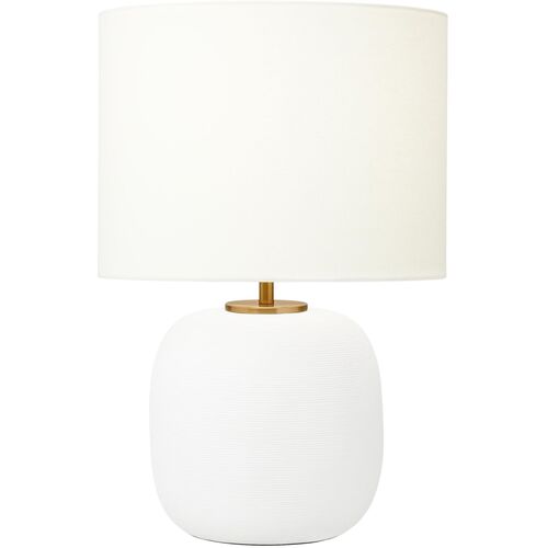 Fanny Wide Ceramic Table Lamp, Matte White~P77657928