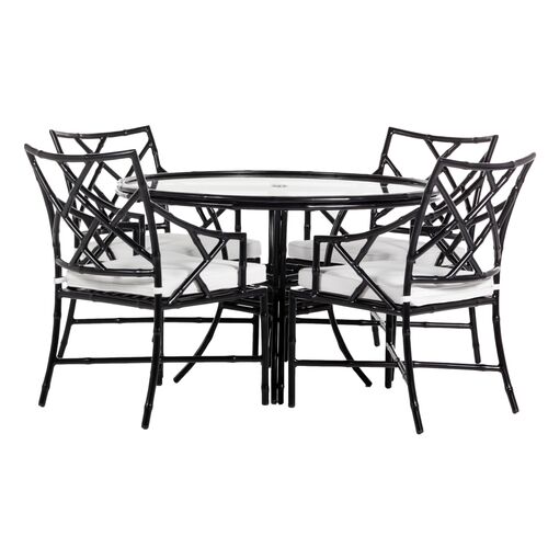 Kit 5-Pc Dining Set, Black/White~P77609713