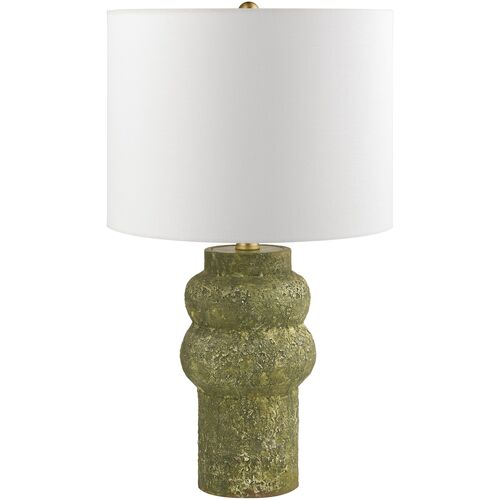 Wrenn Ceramic Cyllindrical  Base Table Lamp, Green