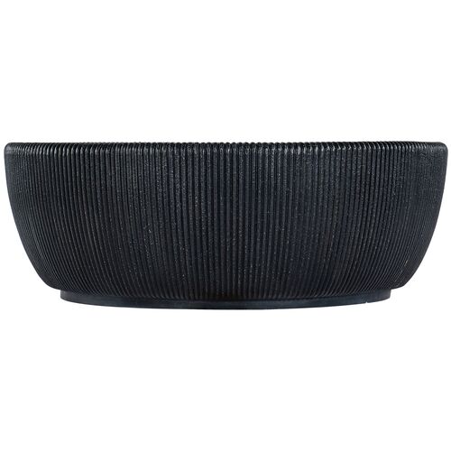 Melange Baleen Round Cocktail Table, Black/White