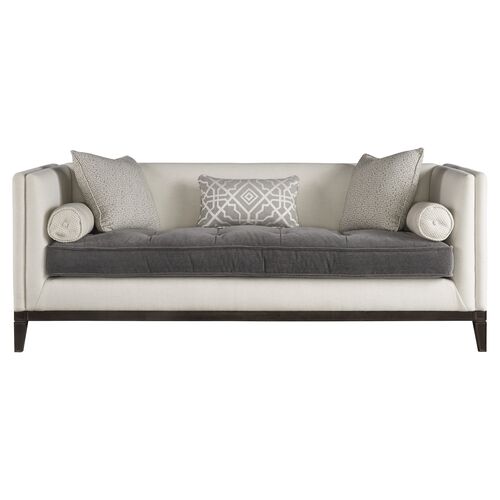 Hartley Tufted Sofa, Gray/ Ivory Crypton Crypton~P77366210