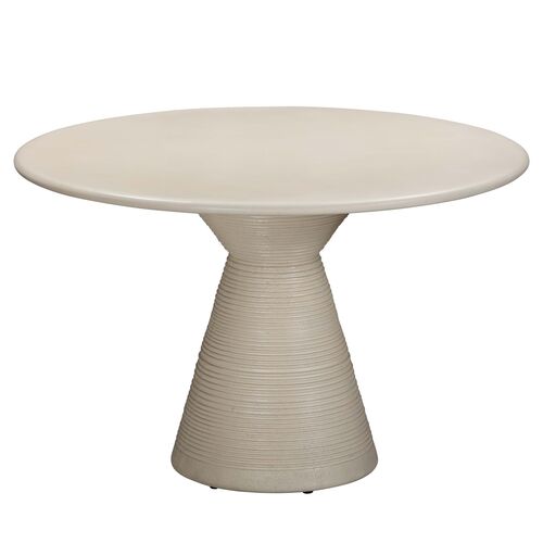 Eliana Concrete Indoor/Outdoor Round Dining Table, Textured Beige