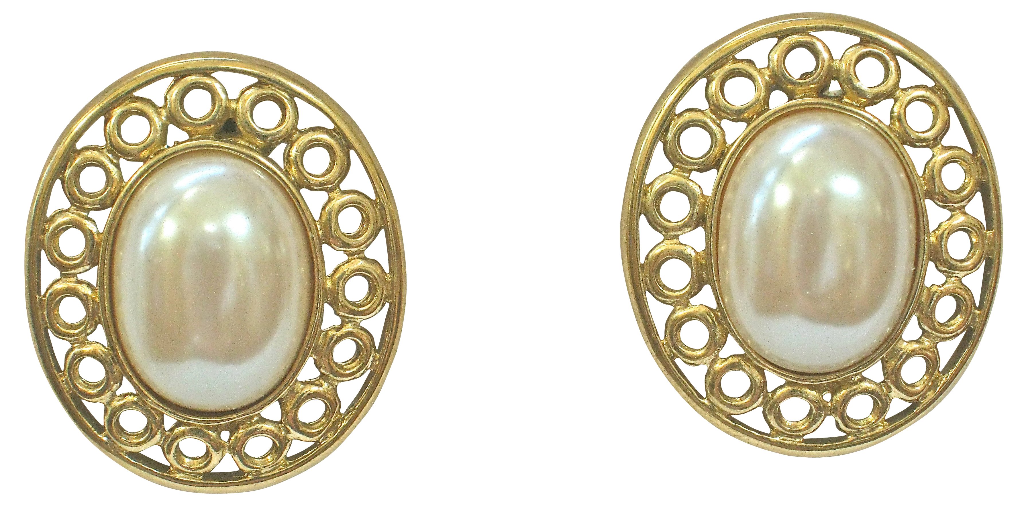 Givenchy Gold Glass Pearl Earrings~P77191776