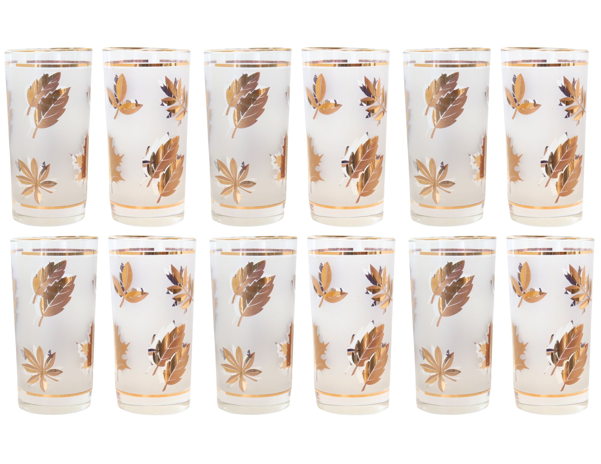 Midcentury Golden Foilage 12oz Tumblers~P77708274