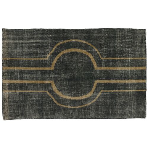 Circles 2'6"x8' Hand Woven Runner, Charcoal Circles 2'6"x8' Hand Woven Runner, Charcoal