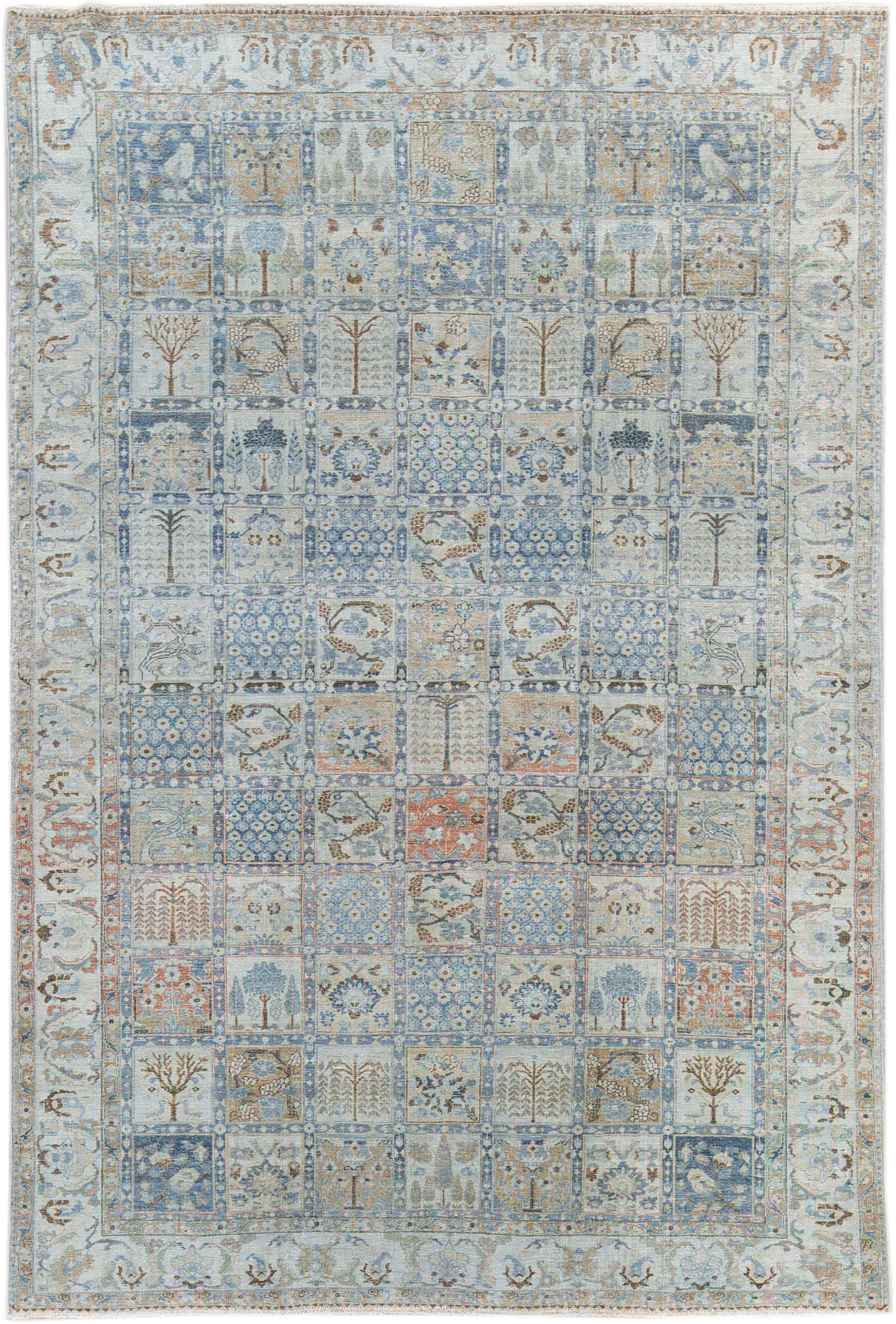 Antique Tabriz Blue Wool Rug~P77645027