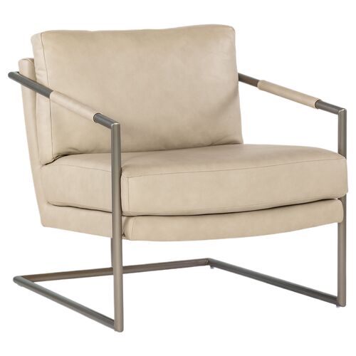 Moody Leather/Steel Accent Chair