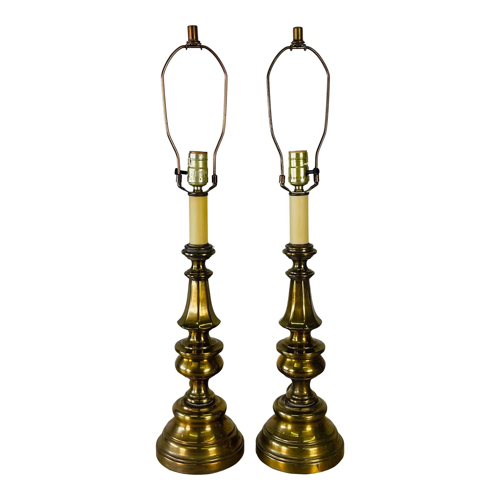 1960s Brass Table Lamps, Pair~P77643591