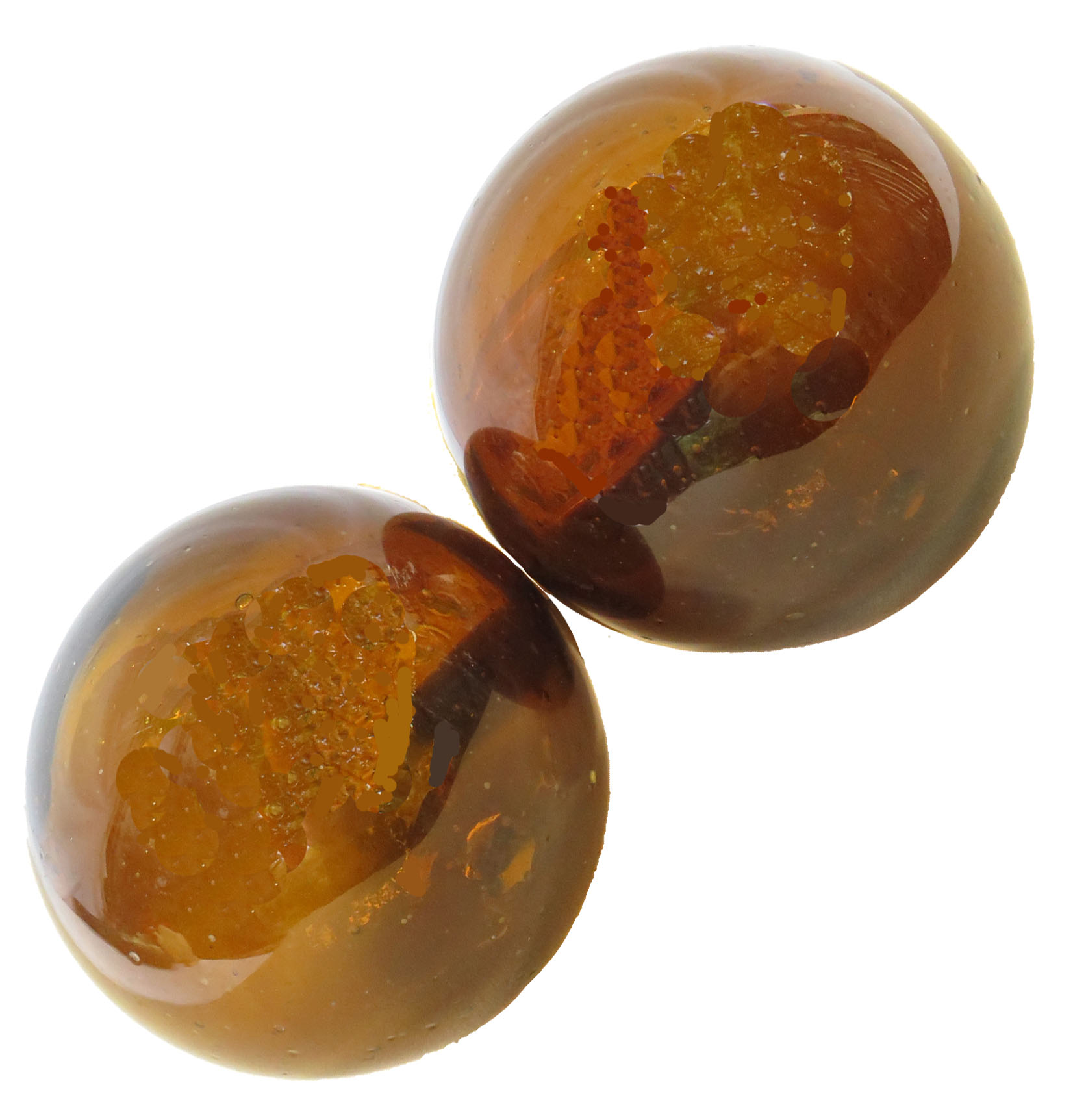 Sculptural Blown Glass Balls, Pair~P77665658