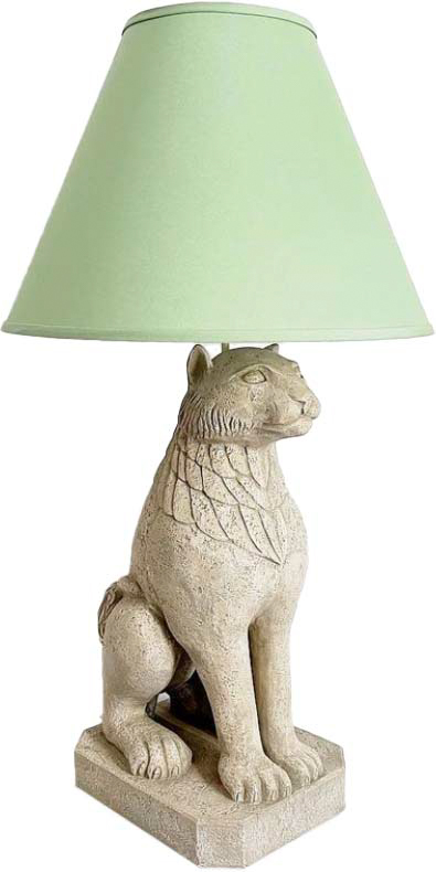Oversize Lioness Plaster Lamp w/Shade~P77666915