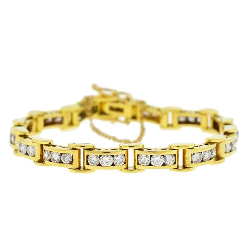 18k Yellow Gold Diamond Tennis Bracelet~P77619159