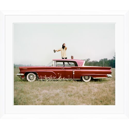 Vogue Magazine, "Model Standing on 1958 Continental Mark IV", John Rawlings, February 13, 2016 Photograph