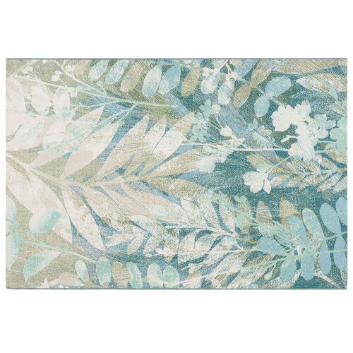 Falling Leaves Rug, Green