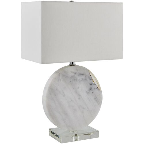 Virela Circle Base Table Lamp, White Marble