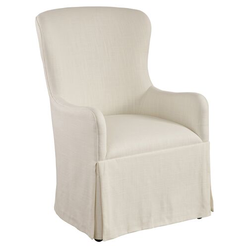 Laguna Aliso Upholstered Host Chair with Casters, White~P111120148