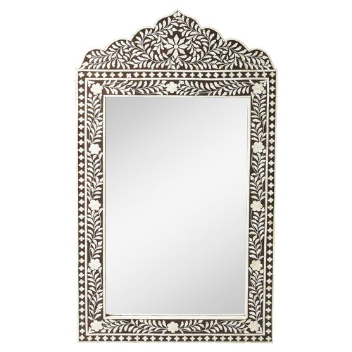 Jenny Bone Inlay Oversized Wall Mirror, Espresso/Ivory~P76267353