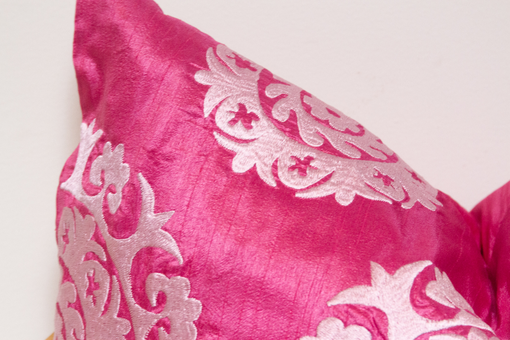 Thulian Pink Silk Suzani Pillow Cover~P77682038