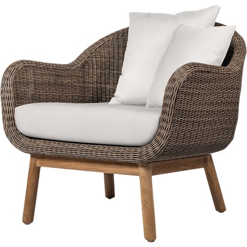 Anton Outdoor Lounge Chair, Taupe/Canvas~P77641635