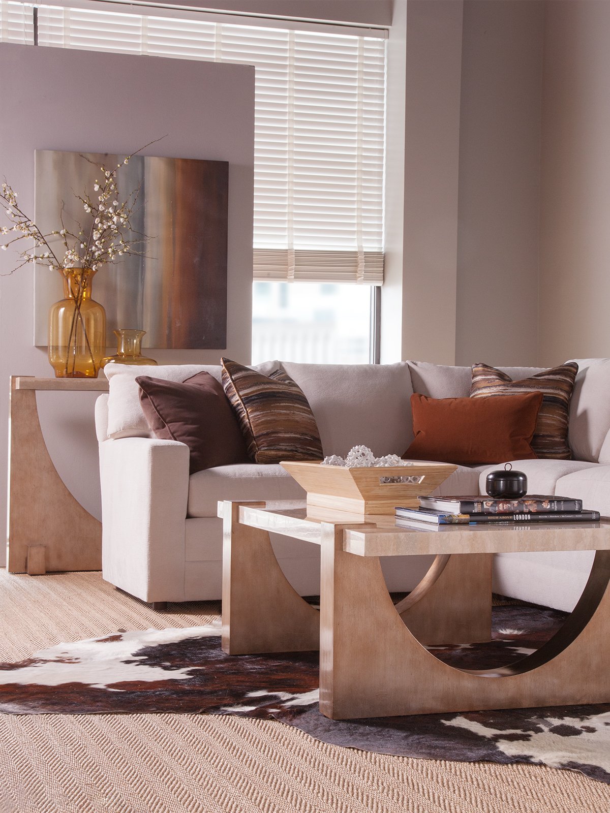 Impresario Coffee Table - Modern Mahogany & Stone