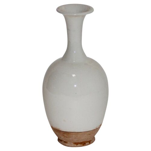 Slim Ceramic Bottle, White/Natural~P77562978
