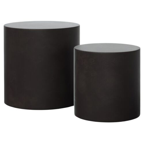 S/2 Elwood Indoor/Outdoor Pedestal Concrete Side Tables