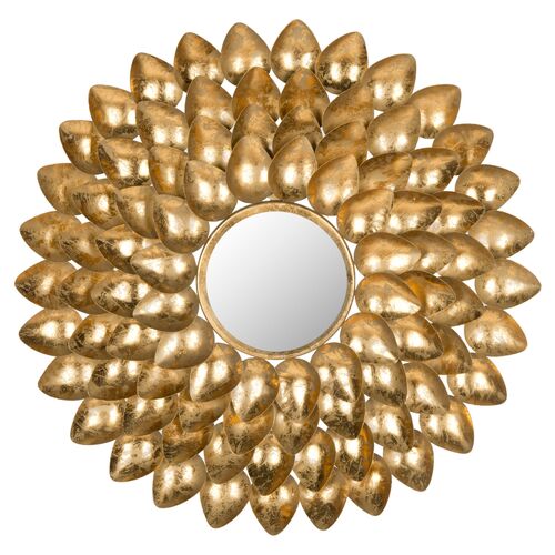 Mikayla Sunburst Wall Mirror, Gold~P47621756