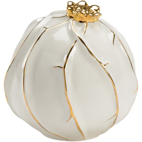 Pomegranate Porcelain Object, White